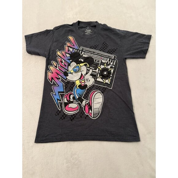 Disney Mickey Mouse T-Shirt Size Small Unisex 80s 90s Boombox Multicolor - Picture 1 of 10